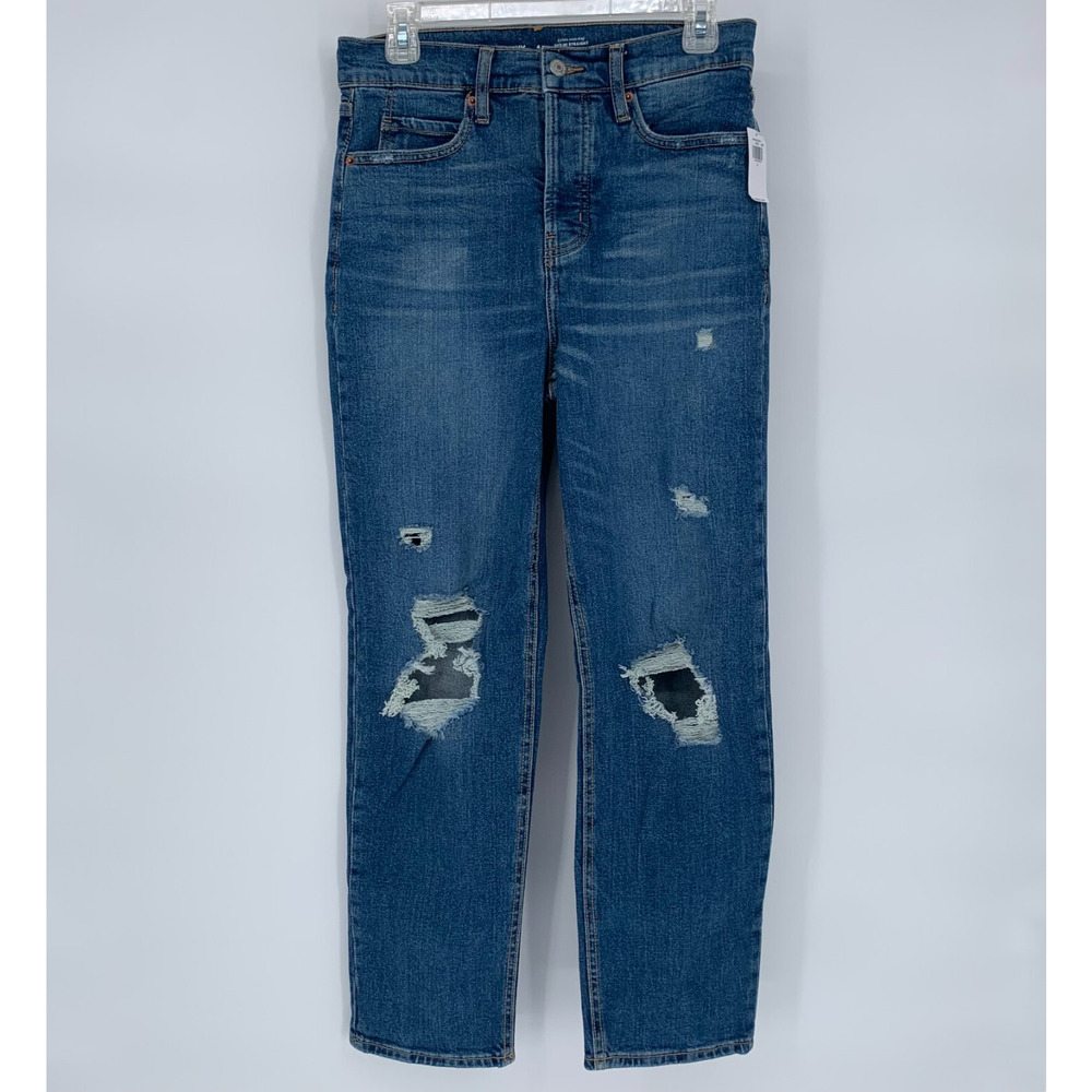 Old Navy Saylor Jeans Women's Size 4 Extra High-Rise Sky-Hi Straight Distressed